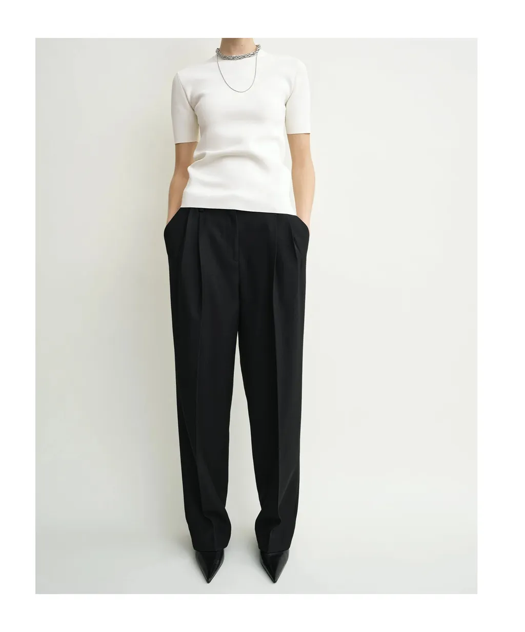 Double-Pleat Tailored Trousers