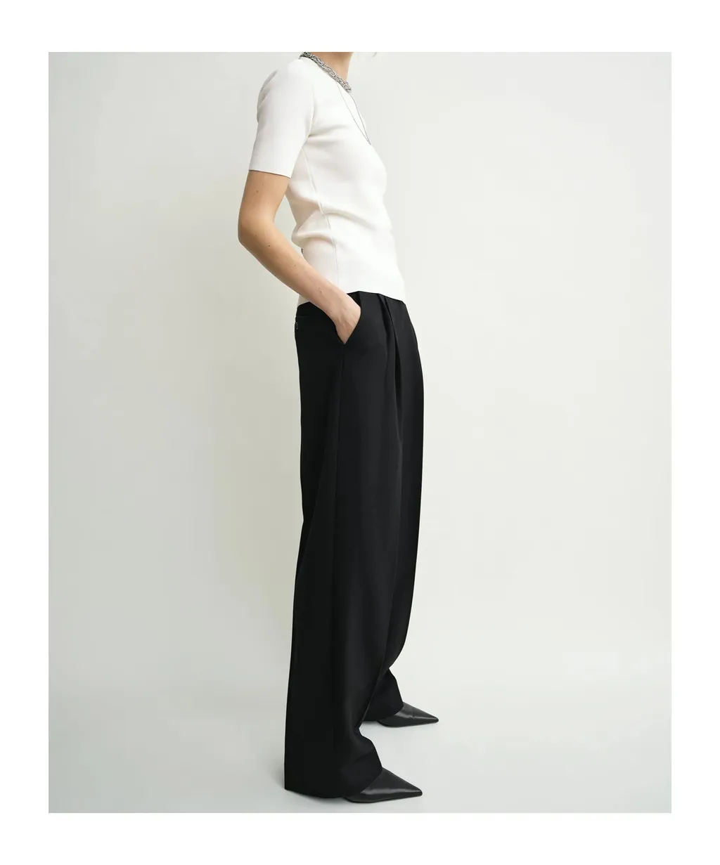 Double-Pleat Tailored Trousers