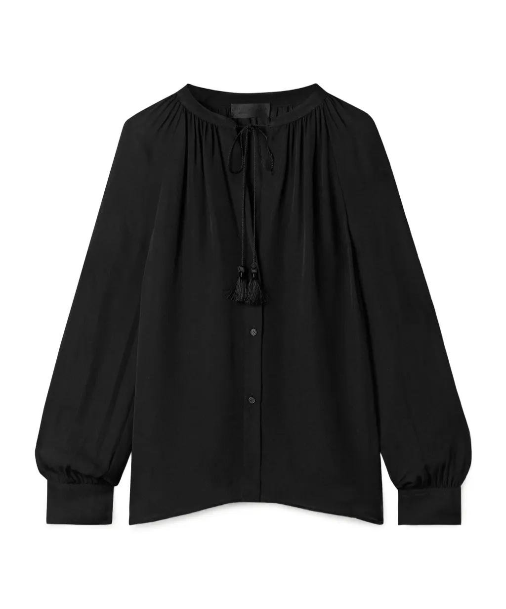 Lys Tie-Neck Silk-Chiffon Shirt