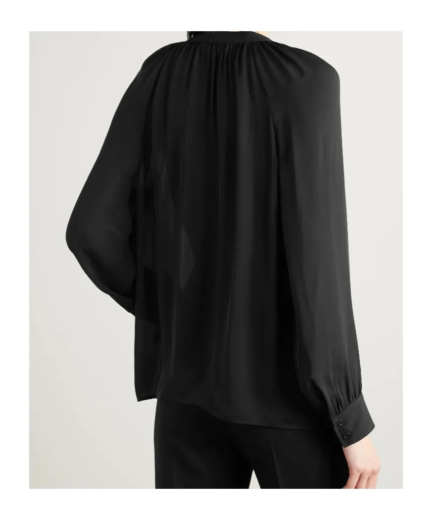 Lys Tie-Neck Silk-Chiffon Shirt