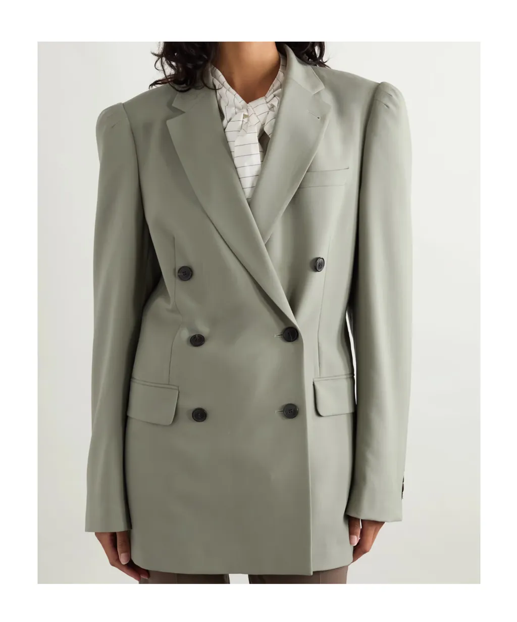 Double-Breasted Wool And Mohair-Blend Twill Blazer