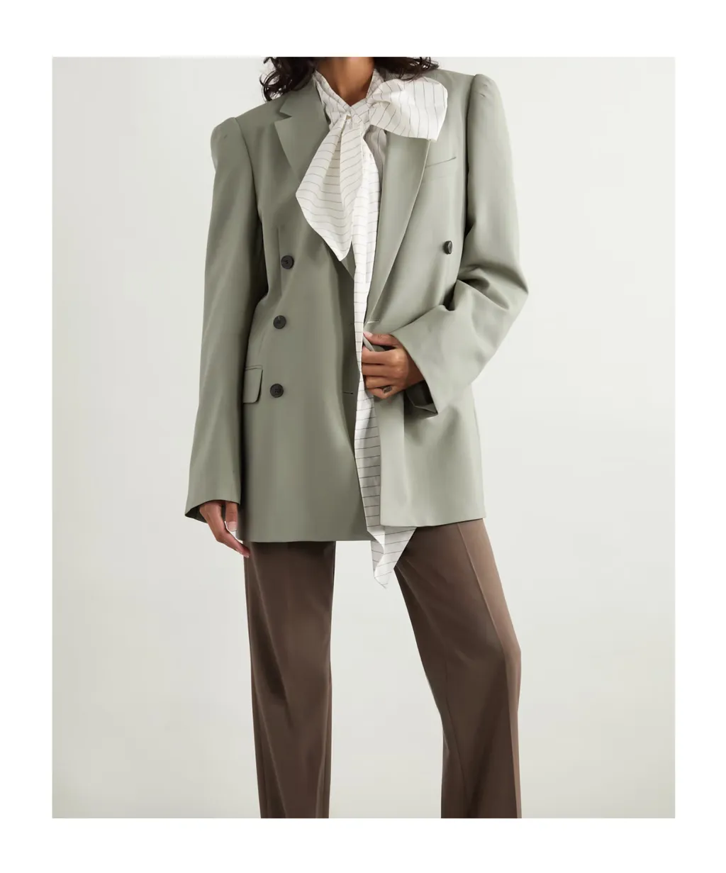 Double-Breasted Wool And Mohair-Blend Twill Blazer