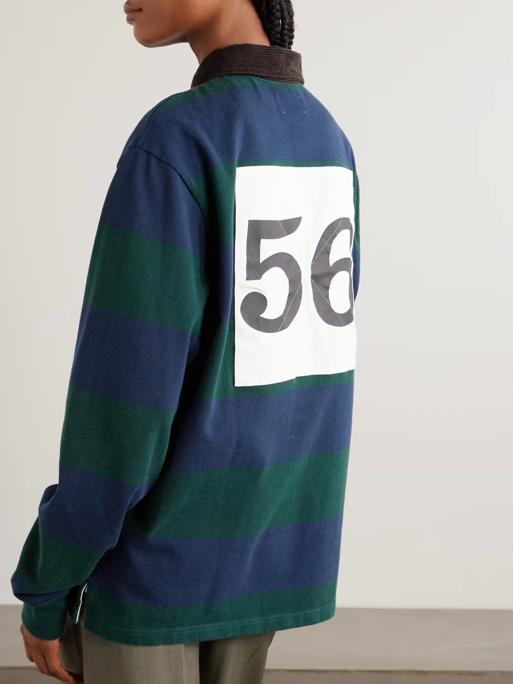 Long-Sleeved Striped Polo Shirt