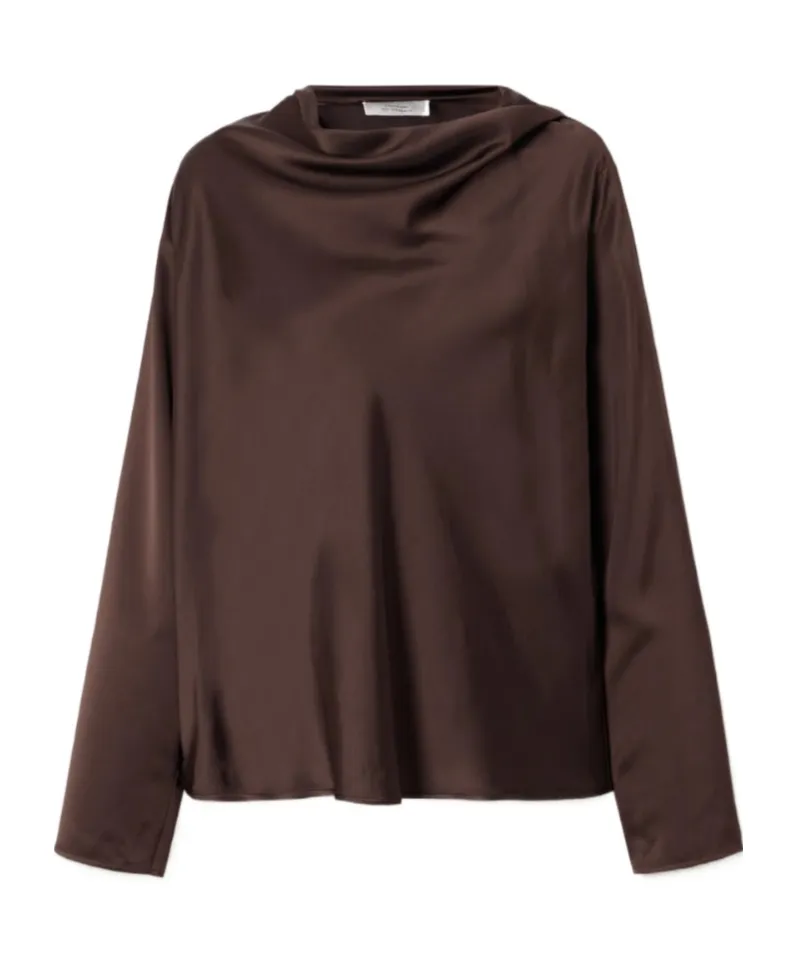 Riddy Oversized Draped Satin Blouse