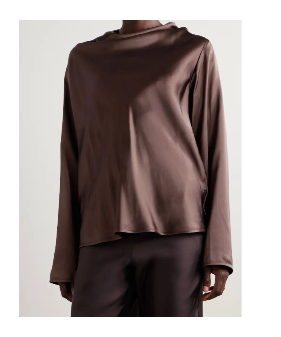 Riddy Oversized Draped Satin Blouse