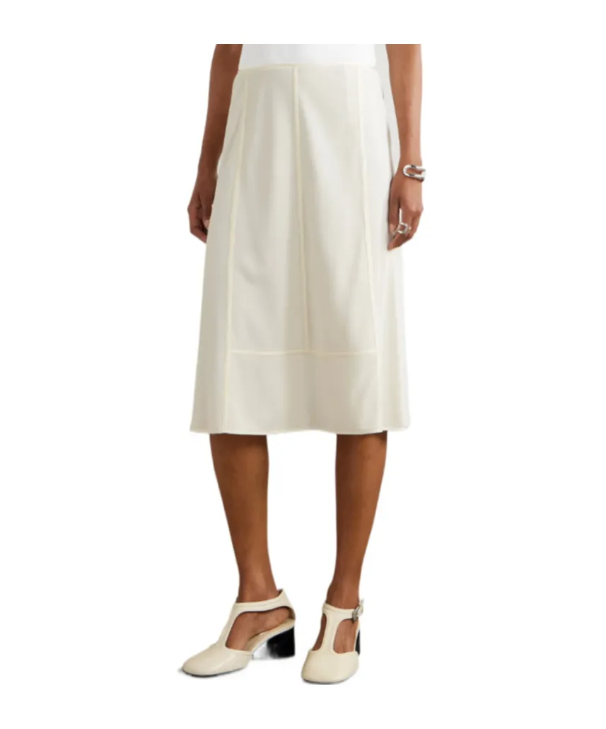 Paneled Jersey Midi Skirt