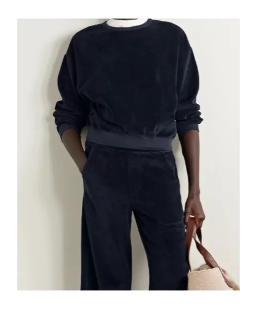 Vintage Cotton-Blend Velour Sweatshirt