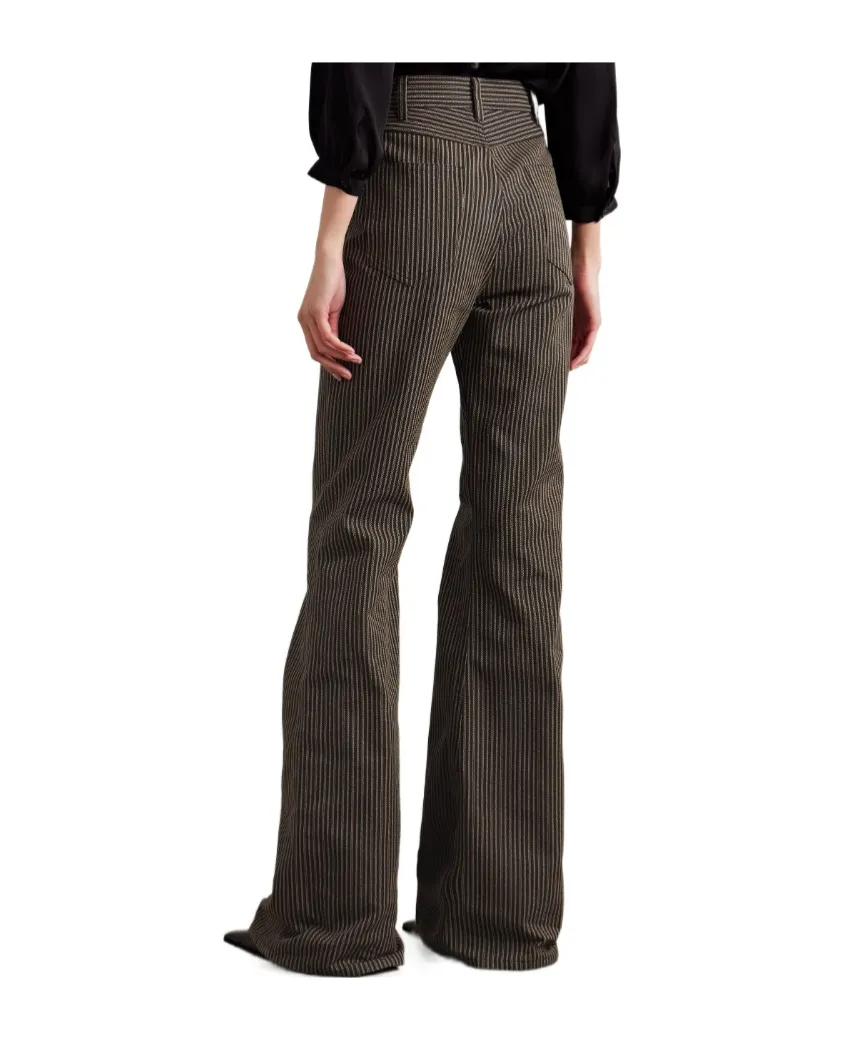 Roe Striped Cotton-Twill Flared Pants