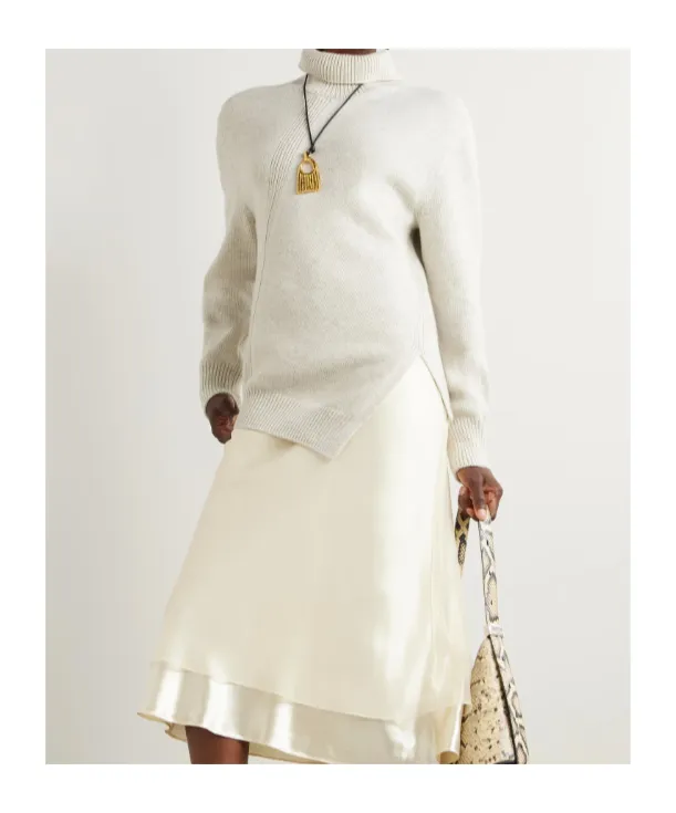 Asymmetric Turtleneck Sweater