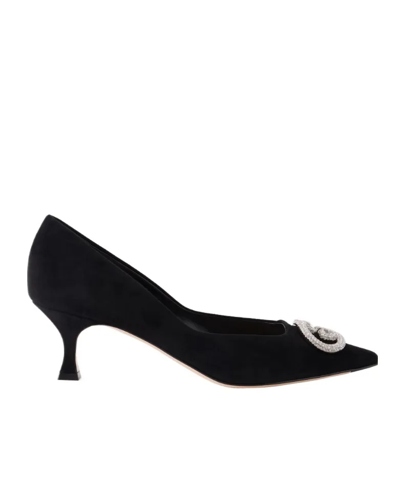 Embellished Suede Pumps