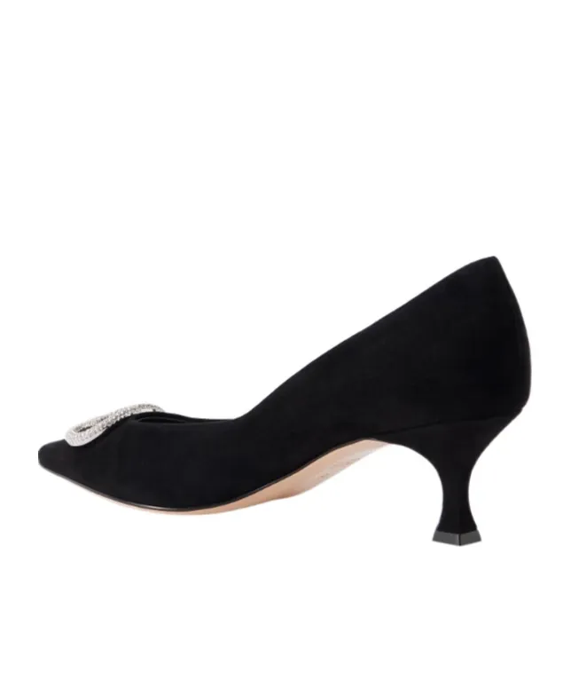 Embellished Suede Pumps
