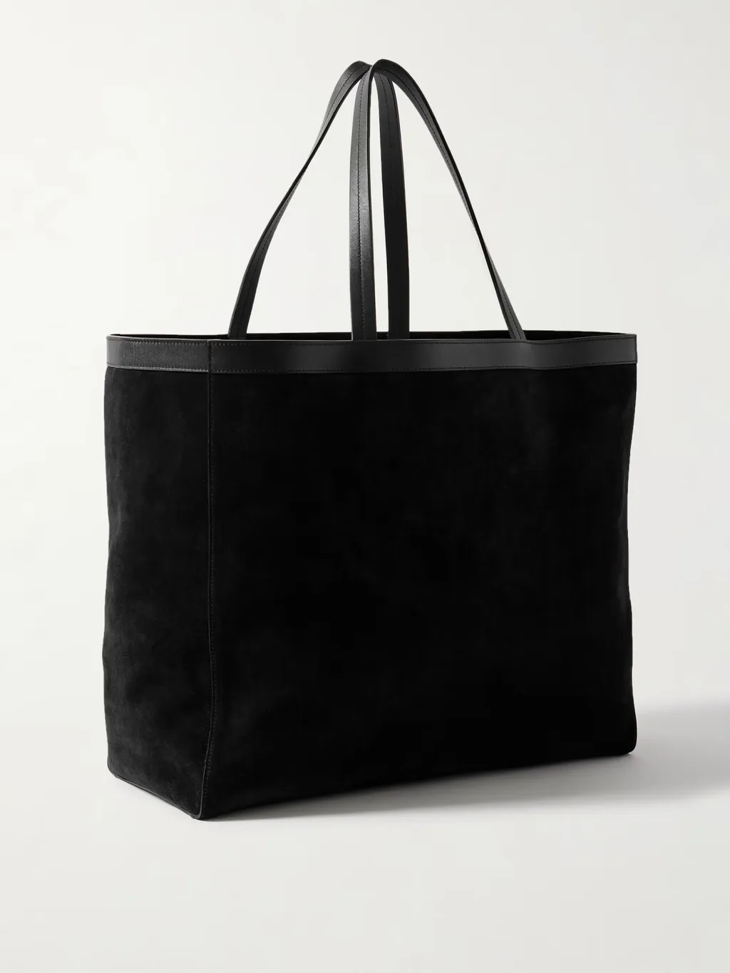 Loren Leather-Trimmed Suede Tote