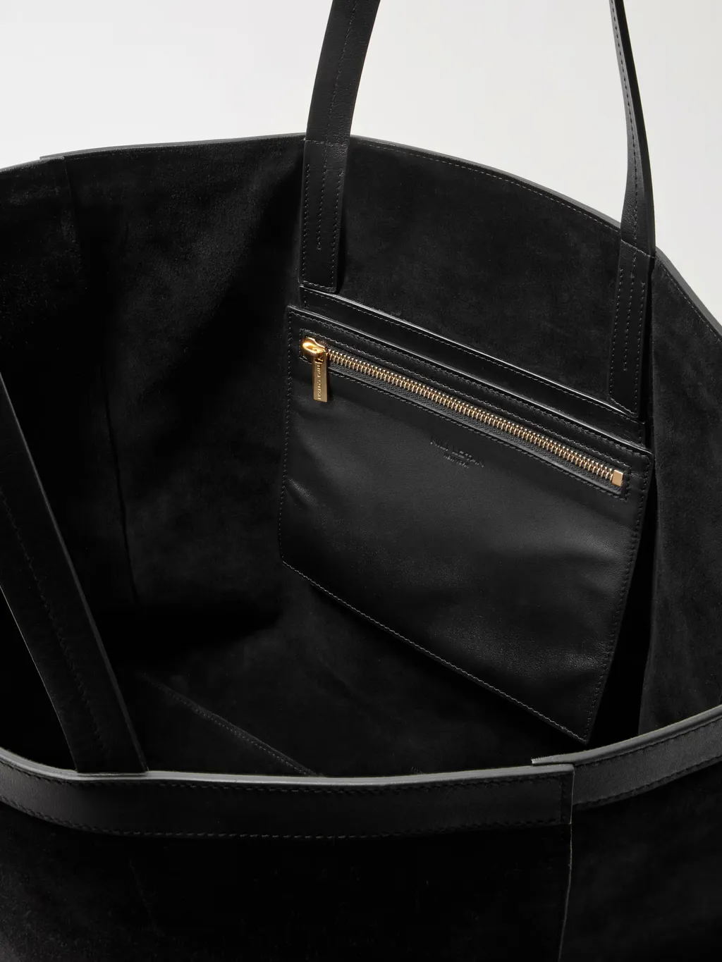 Loren Leather-Trimmed Suede Tote
