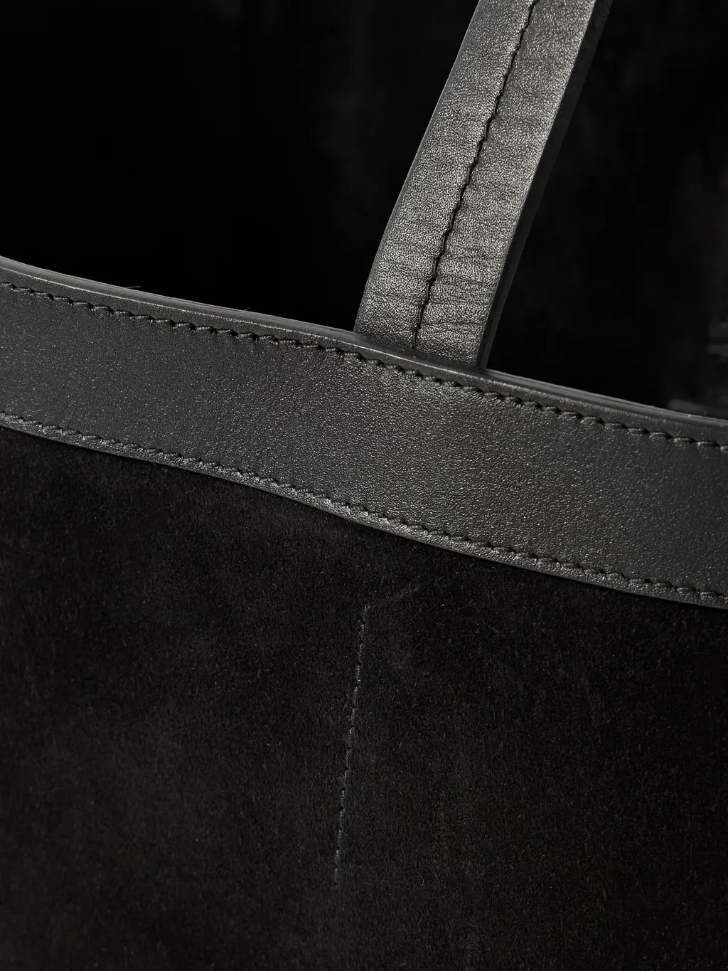 Loren Leather-Trimmed Suede Tote