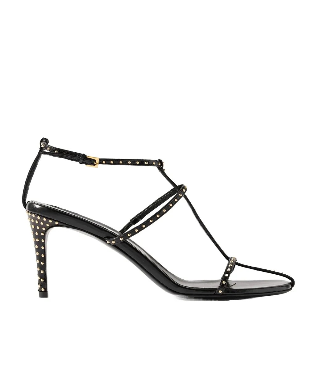 Studded High-Heeled Sandals