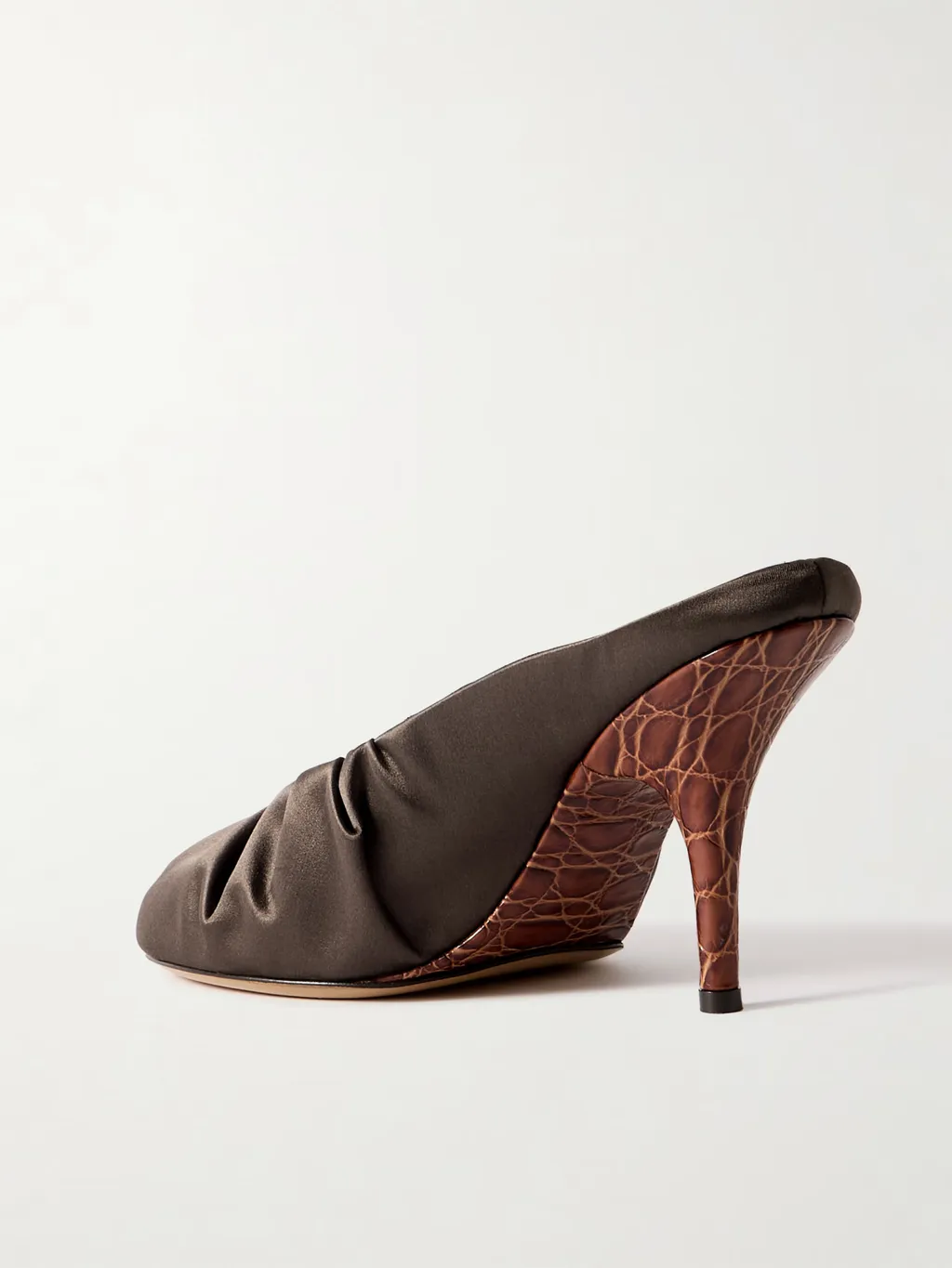 Ruched Satin Mules