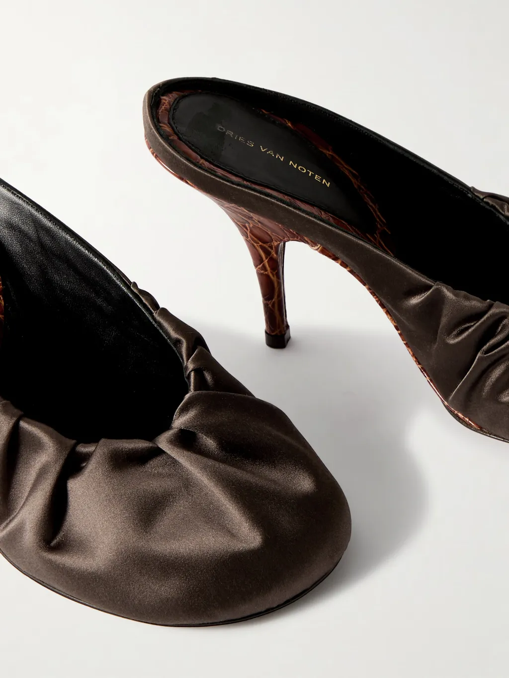 Ruched Satin Mules