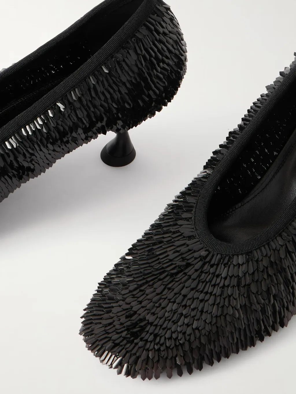 Tee Sequined Mesh Pumps