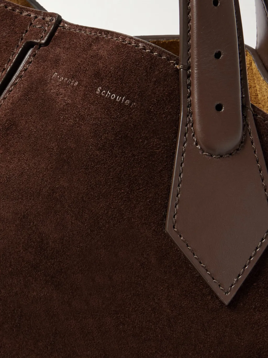 Large Leather-Trimmed Suede Shoulder Bag