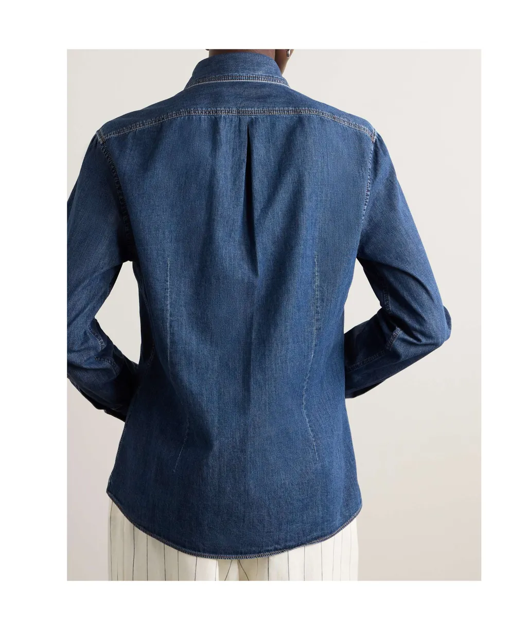 Monili Bead-Embellished Denim Shirt