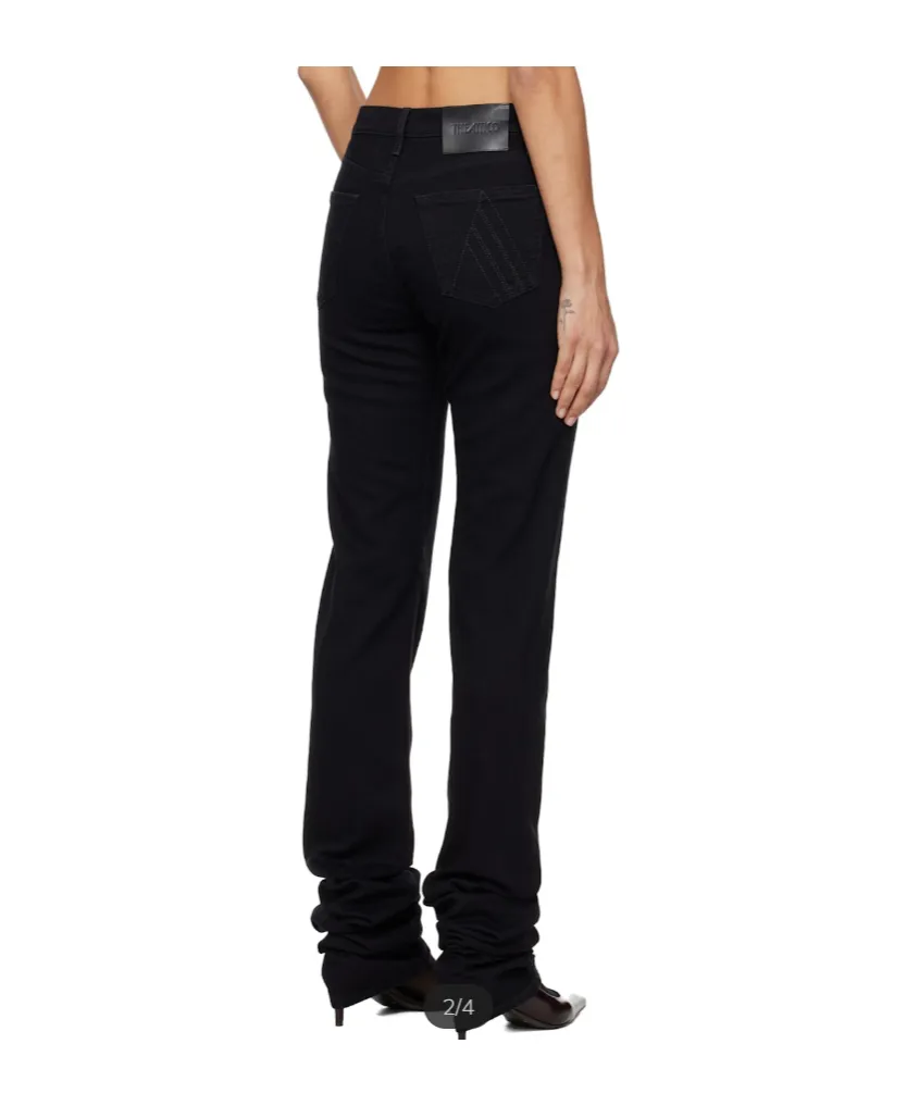 The Attico Logo Patch Stretch Denim Jeans