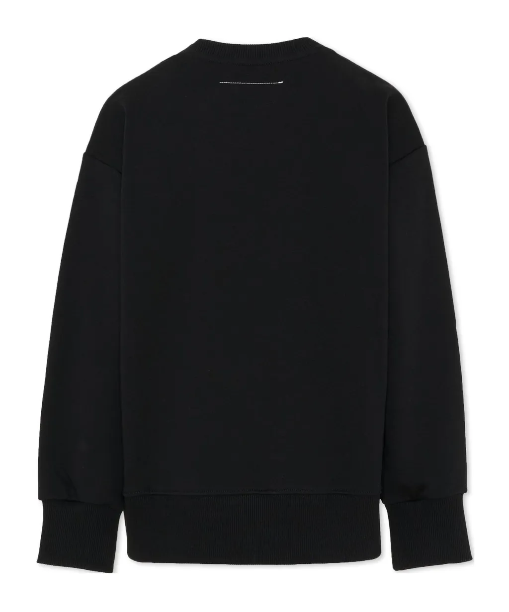 Mm6 Maison Margiela Kids Logo Patch Crewneck Sweatshirt