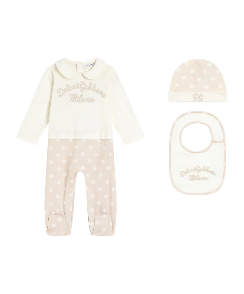 Dolce & Gabbana Kids Polka Dot Printed 3-Piece Gift Set