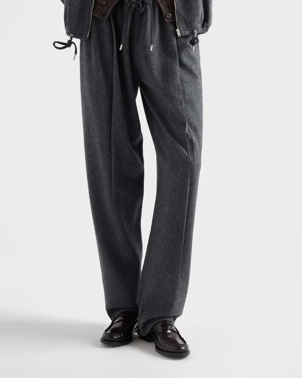 Prada Triangle-Patch Drawstring Pants