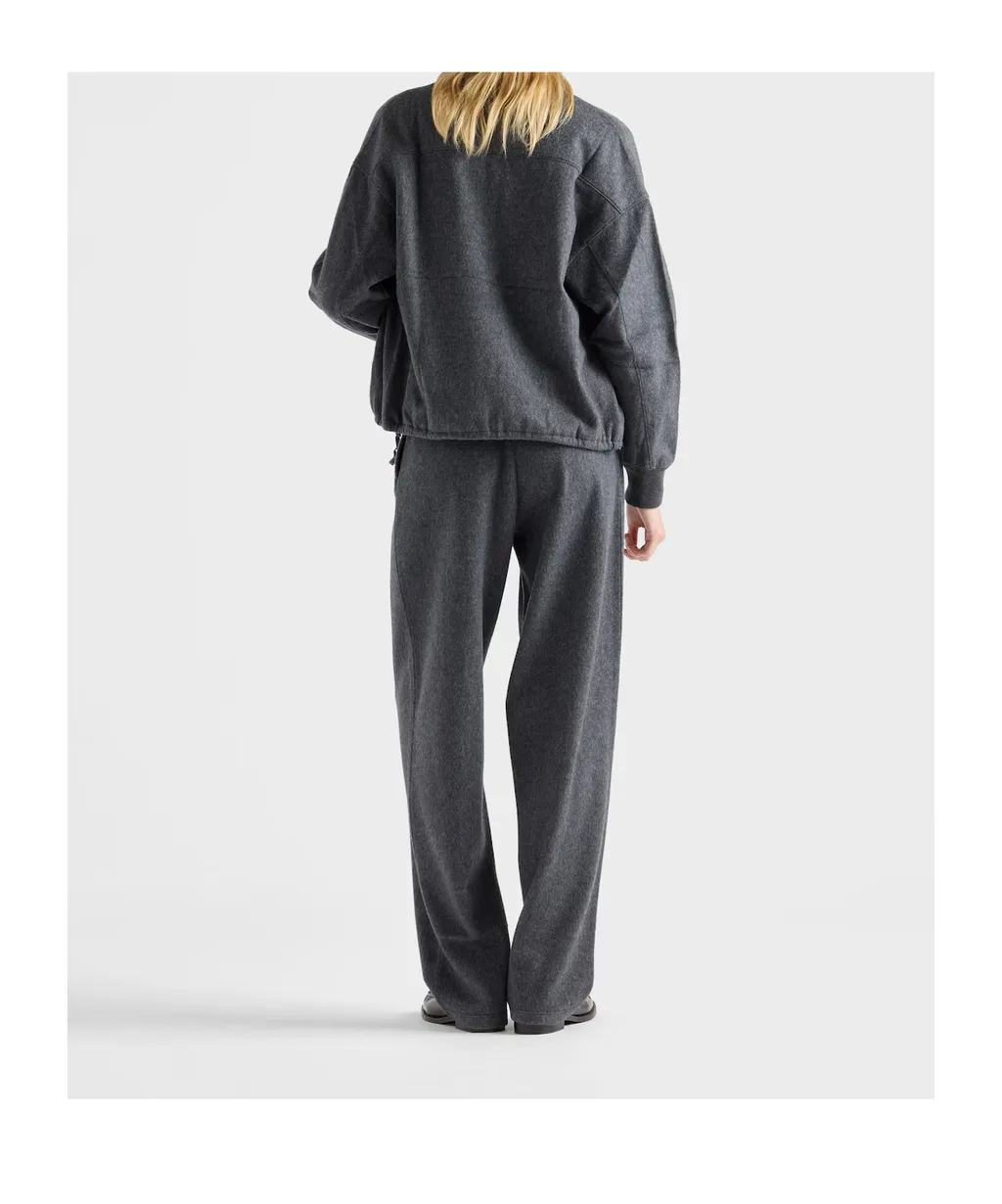 Prada Triangle-Patch Drawstring Pants