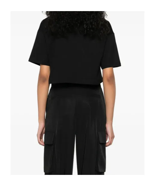 Balmain Graphic Printed Cropped T-Shirt