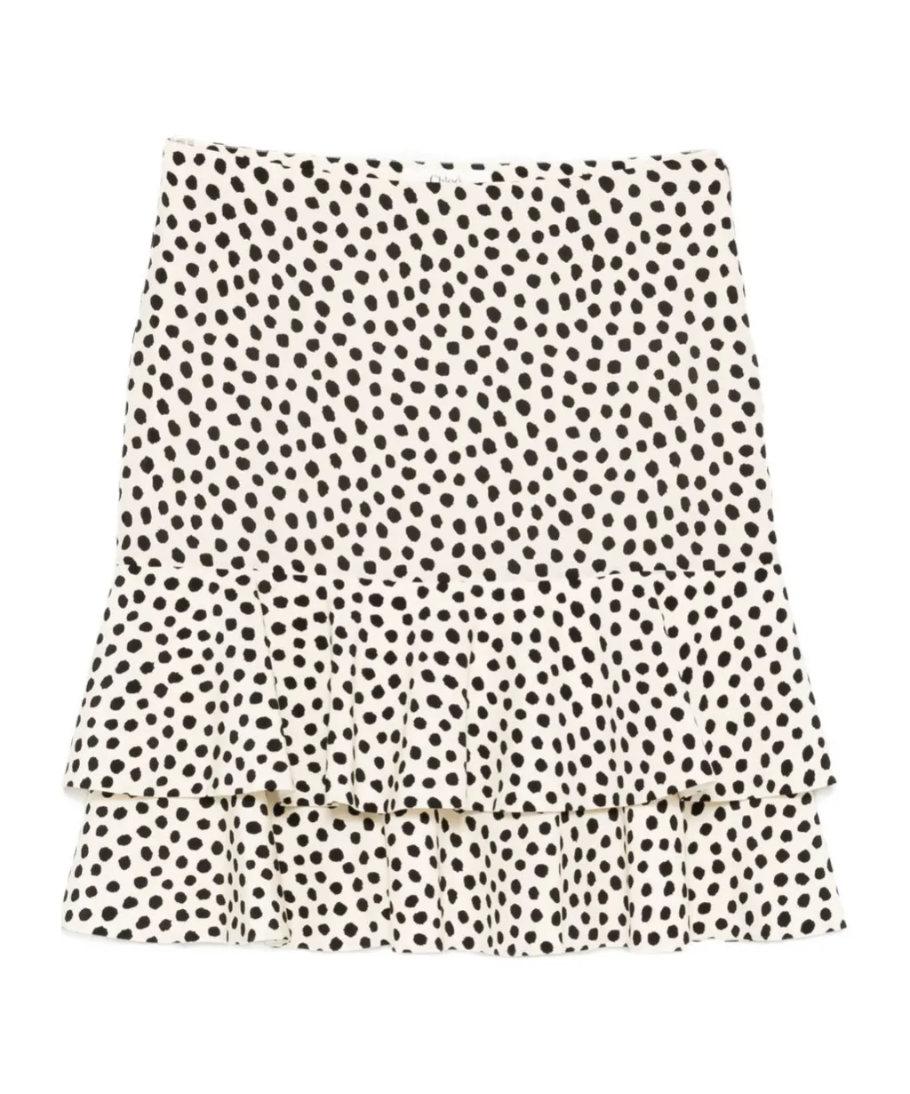 Chloé All-Over Printed Ruffled Skirt