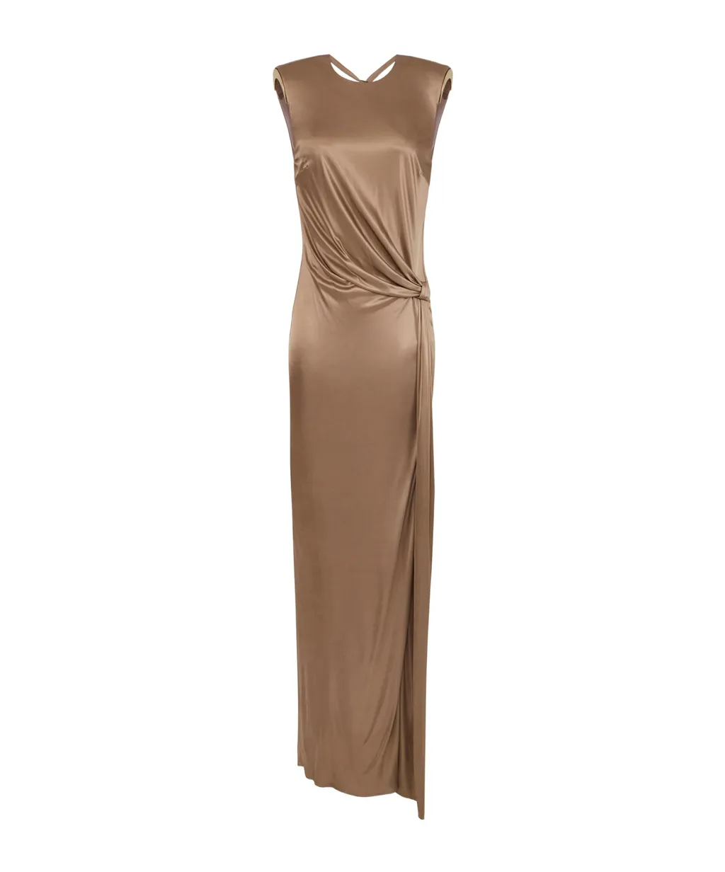 Elisabetta Franchi Open Back Sleeveless Red Carpet Dress