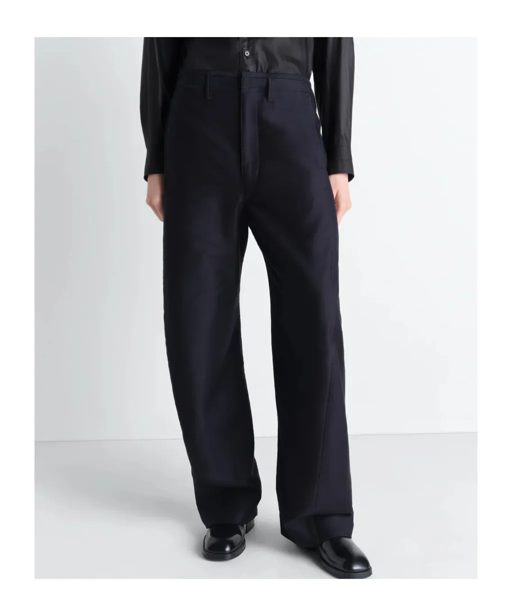 Twisted Chino Pants In Cotton Satin