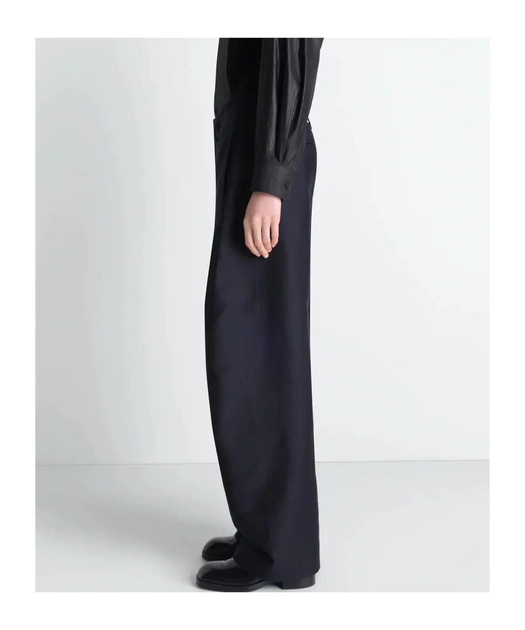 Twisted Chino Pants In Cotton Satin