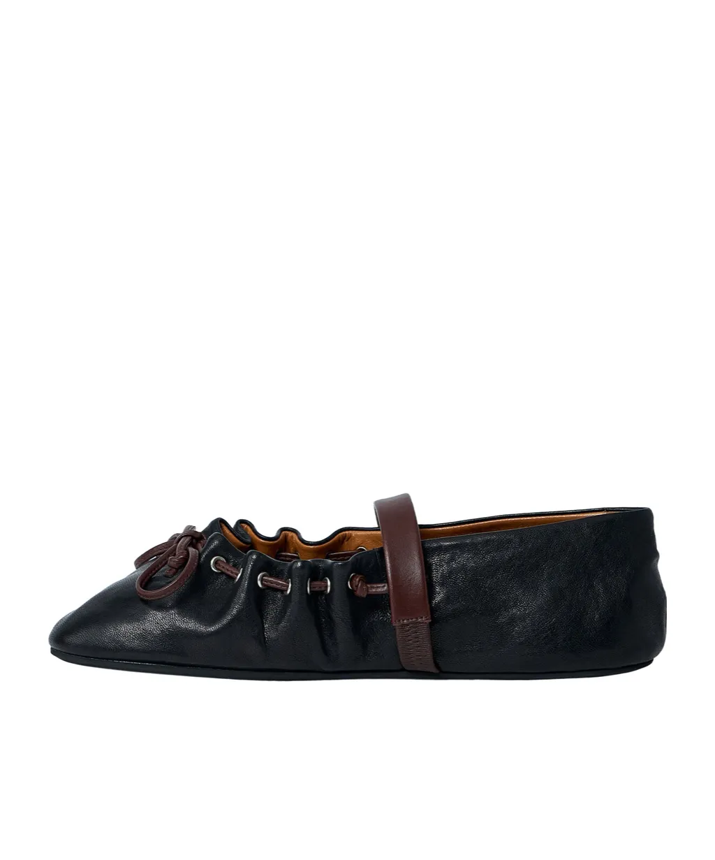 Marni Gathered Round-Toe Ballet Flats