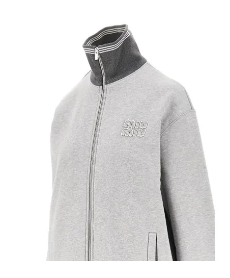 Miu Miu Zip-Up Oversized Sweatshirt