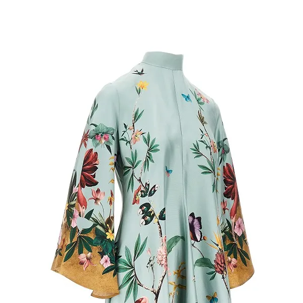 La Doublej Floral Print Bow-Back Dress
