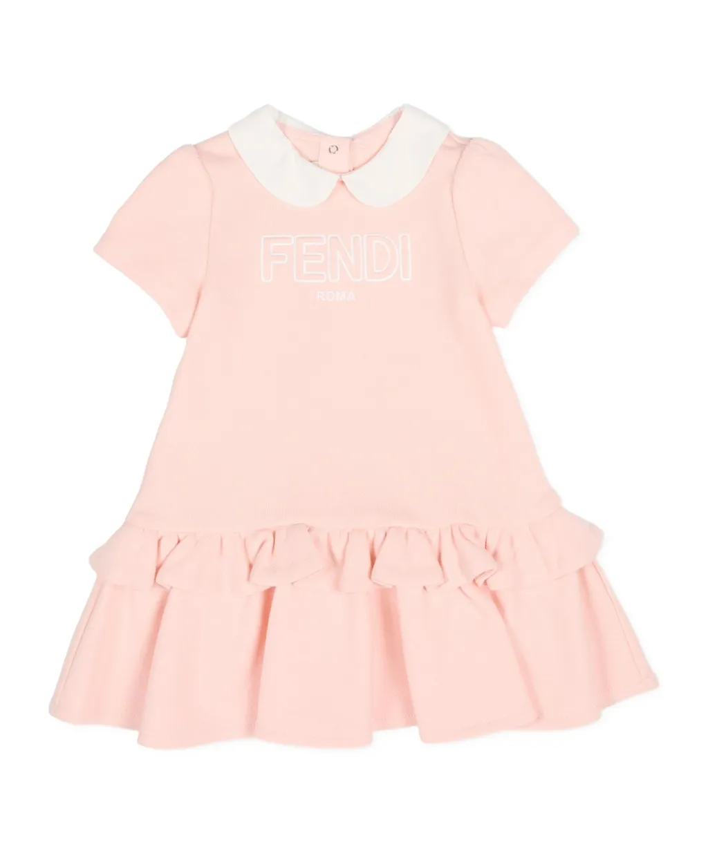 Fendi Kids Logo Printed Flared Dress