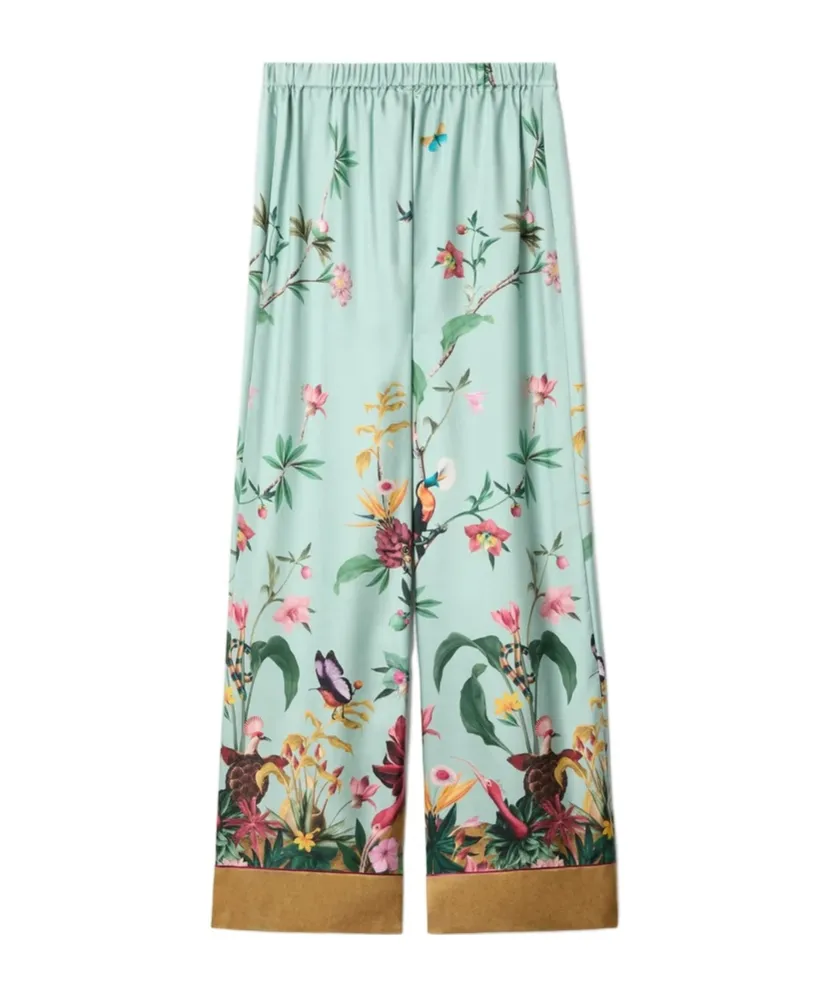 La Doublej Floral Wide-Leg Pants
