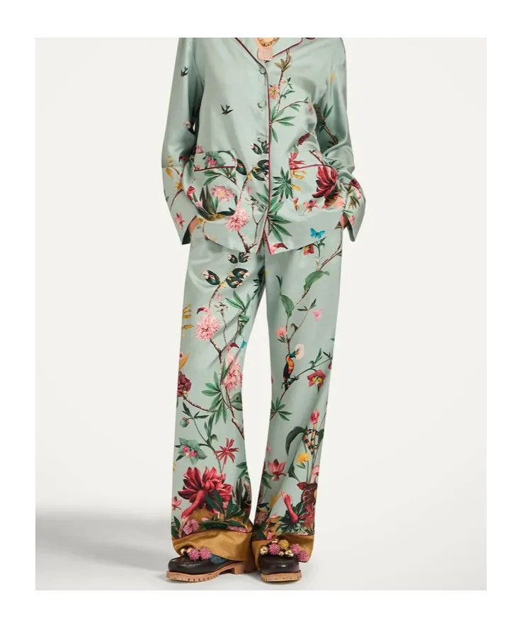 La Doublej Floral Wide-Leg Pants