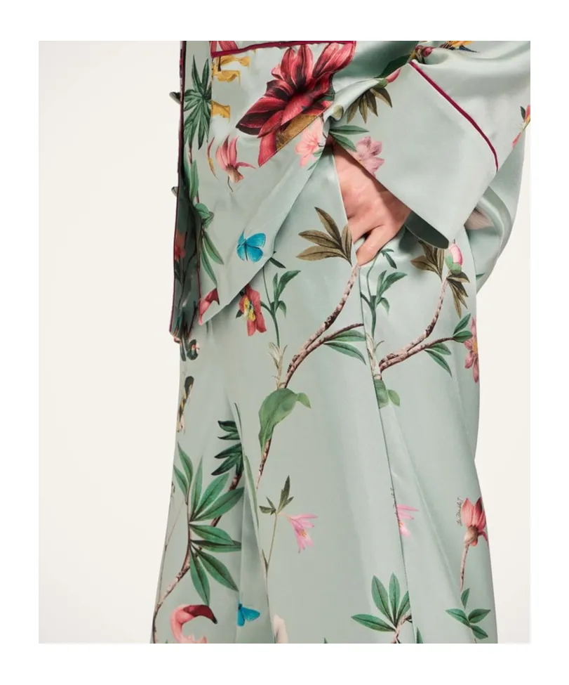 La Doublej Floral Wide-Leg Pants