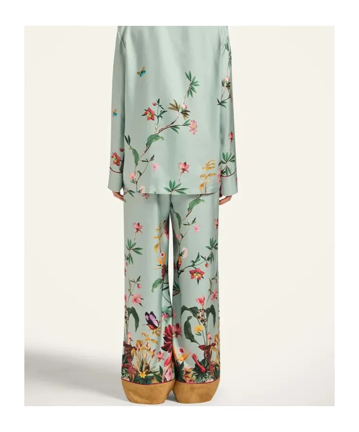 La Doublej Floral Wide-Leg Pants