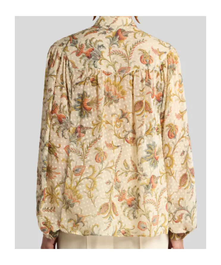 Etro Floral Motif Dotted Swiss Shirt