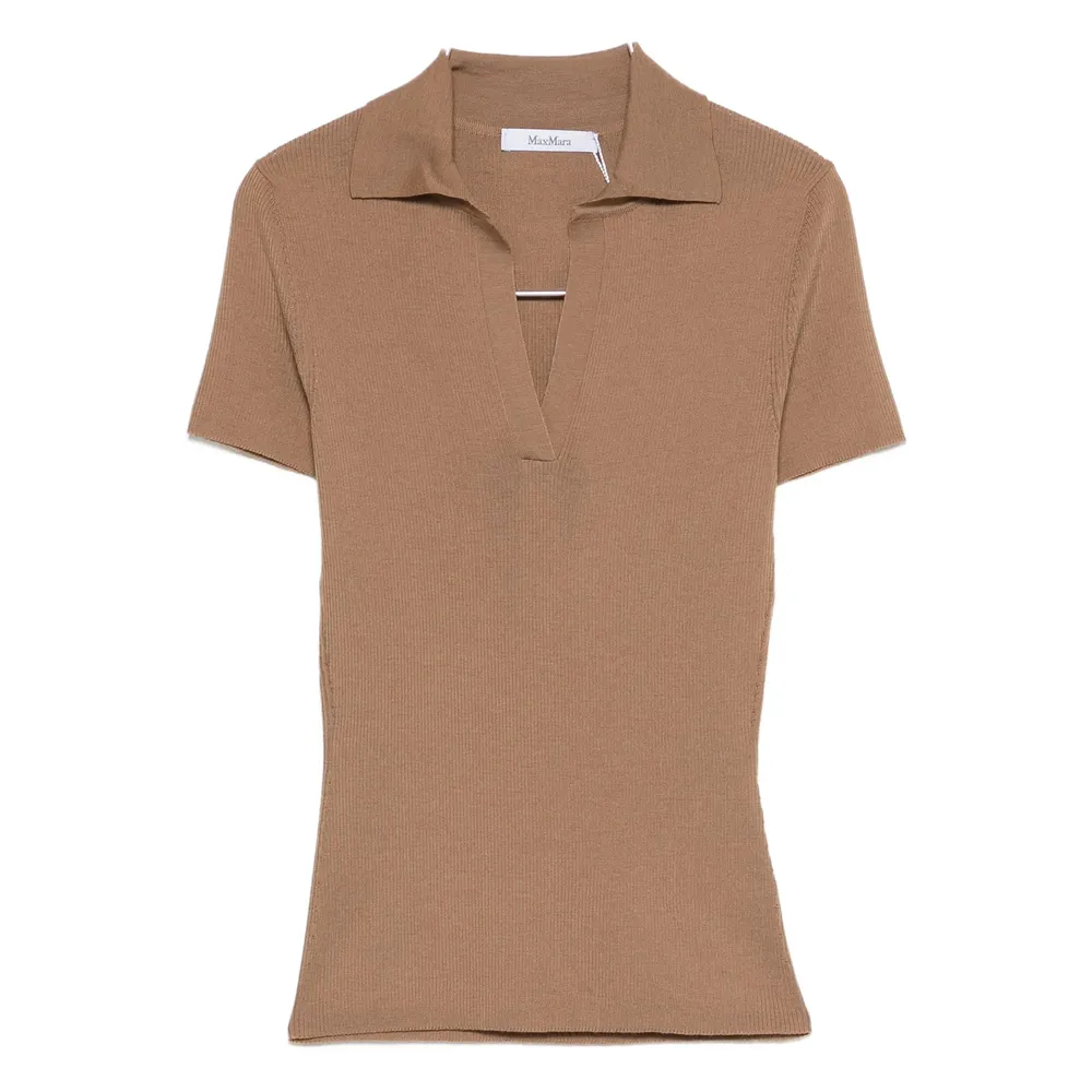 Short-Sleeved Knit Polo Shirt