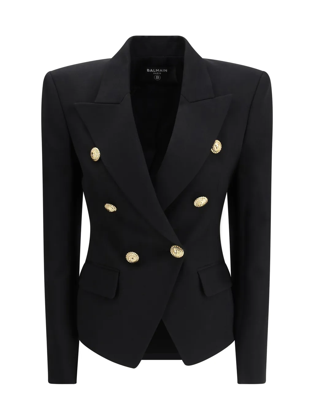Balmain Double Breasted Fitted Grain De Poudre Jacket