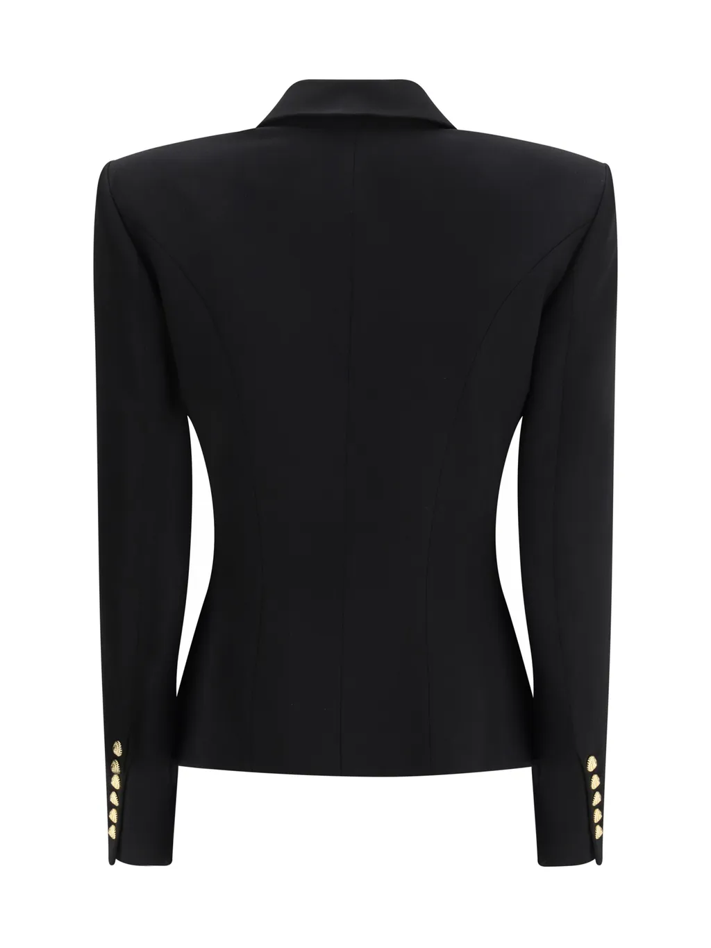 Balmain Double Breasted Fitted Grain De Poudre Jacket