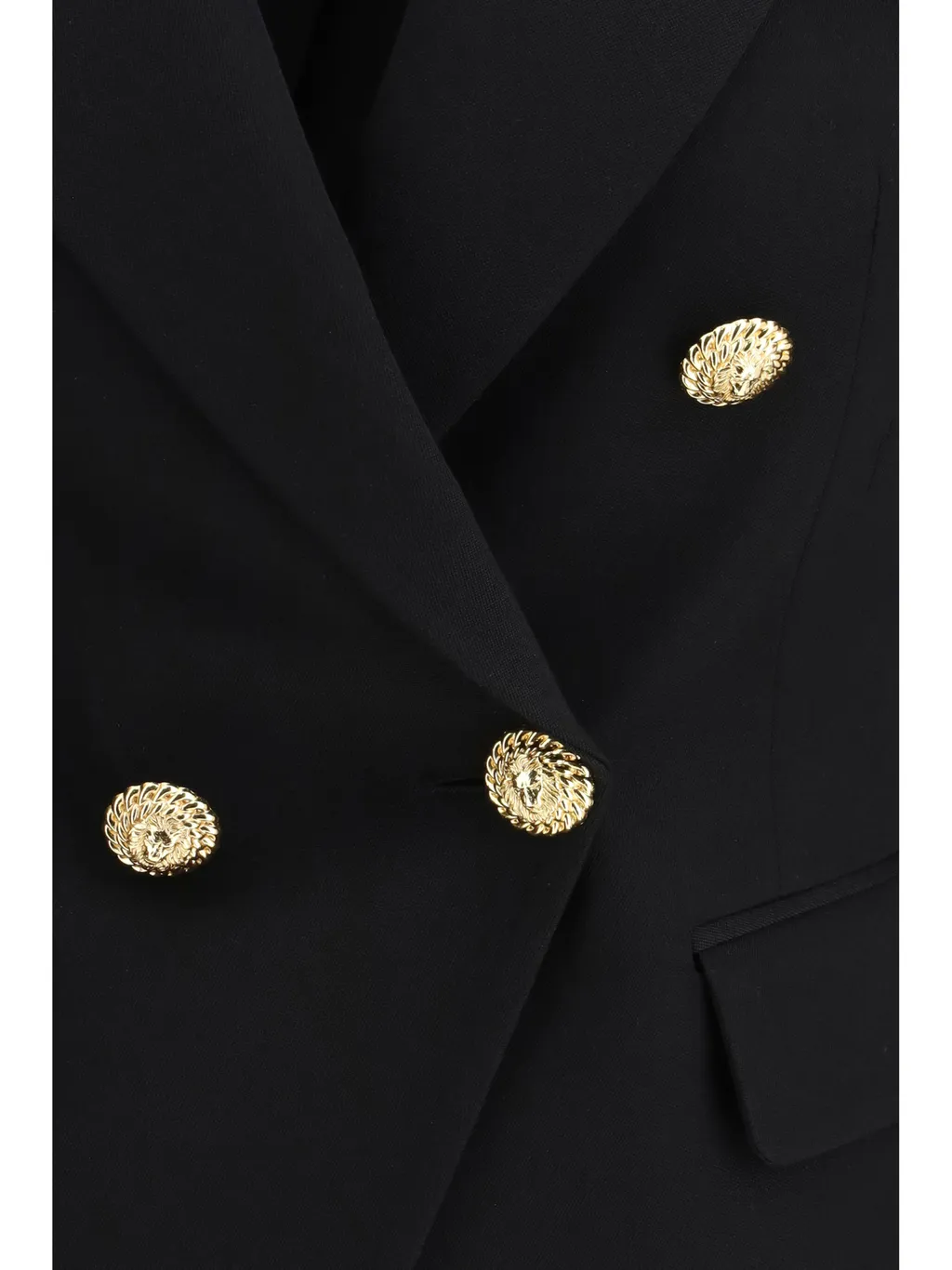 Balmain Double Breasted Fitted Grain De Poudre Jacket