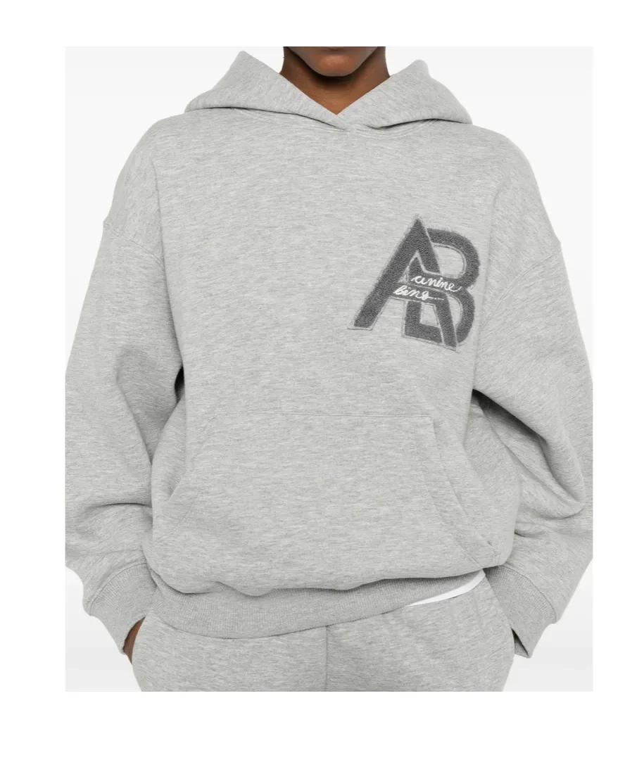 Anine Bing Jaci Logo Flocked Hoodie