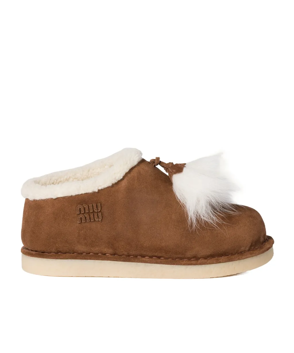 Suede And Shearling Mules