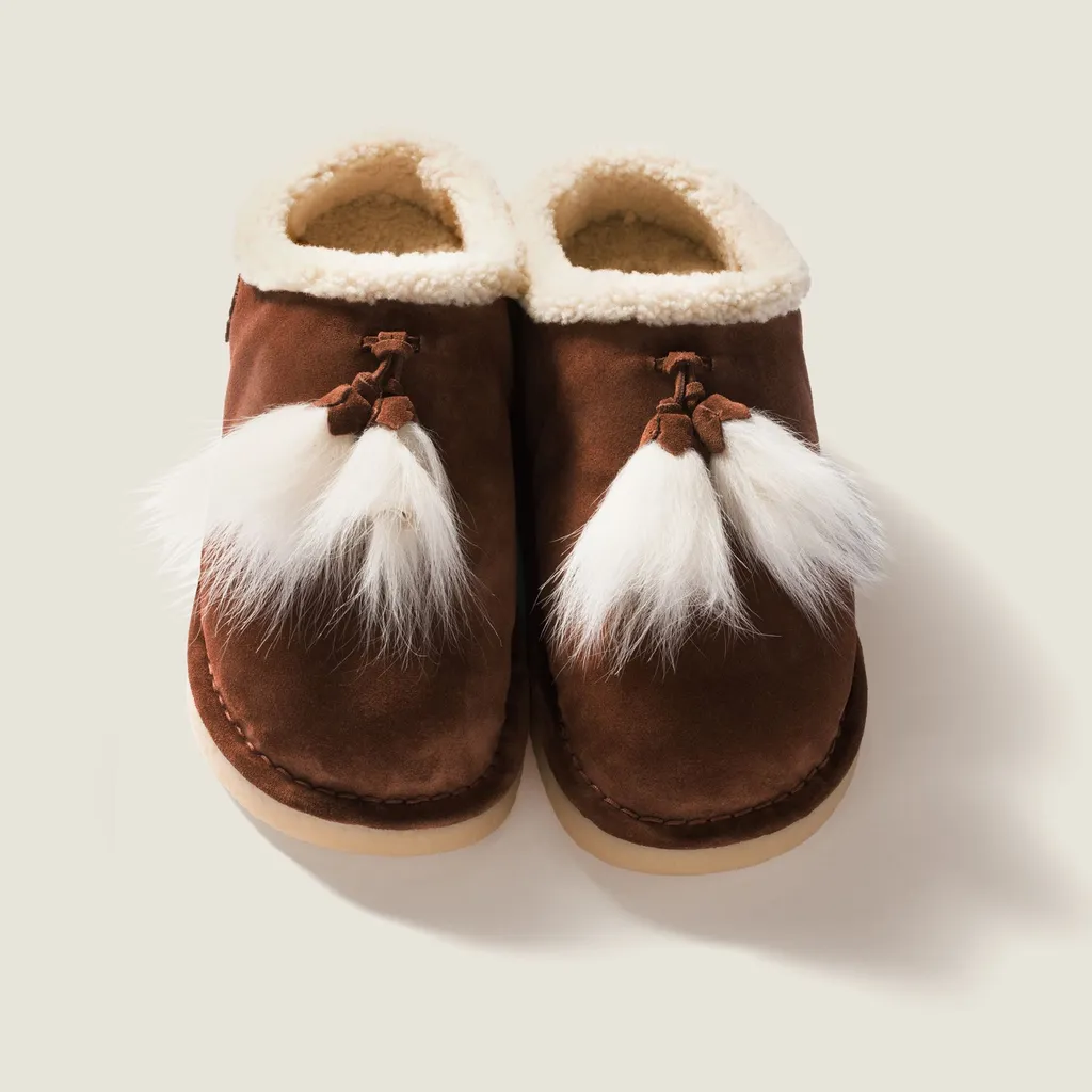 Suede And Shearling Mules